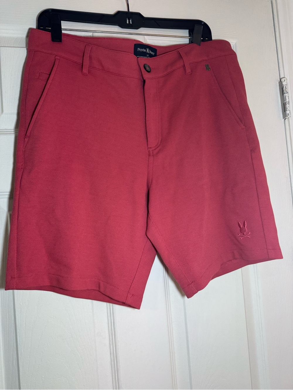 Psycho Bunny Men's Coral-Red Flat Front Shorts